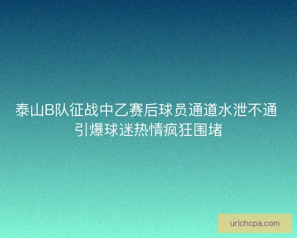 泰山B队征战中乙赛后球员通道水泄不通 引爆球迷热情疯狂围堵